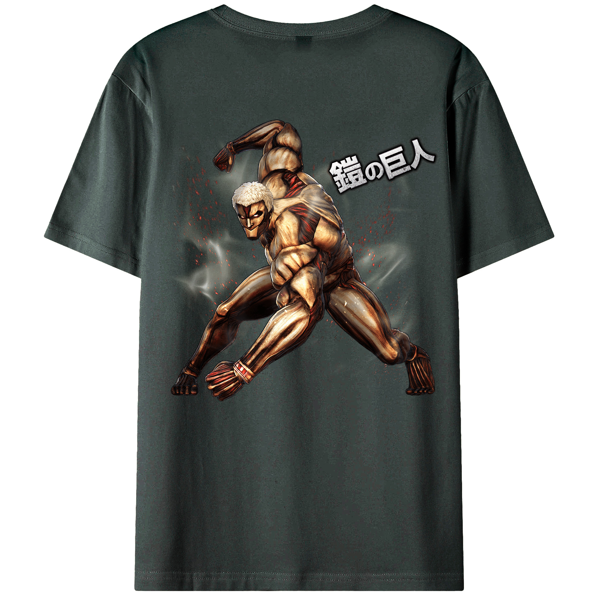 （画像用） 進撃の巨人 Attack on Titan 綿100％ メンズ半袖Tシャツ（バックプリント） 通気性